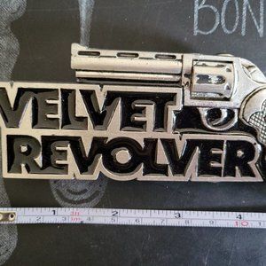 Vintage VELVET REVOLVER Gun PISTOL Silver BELT BUCKLE Free Ship! Rock n' Roll